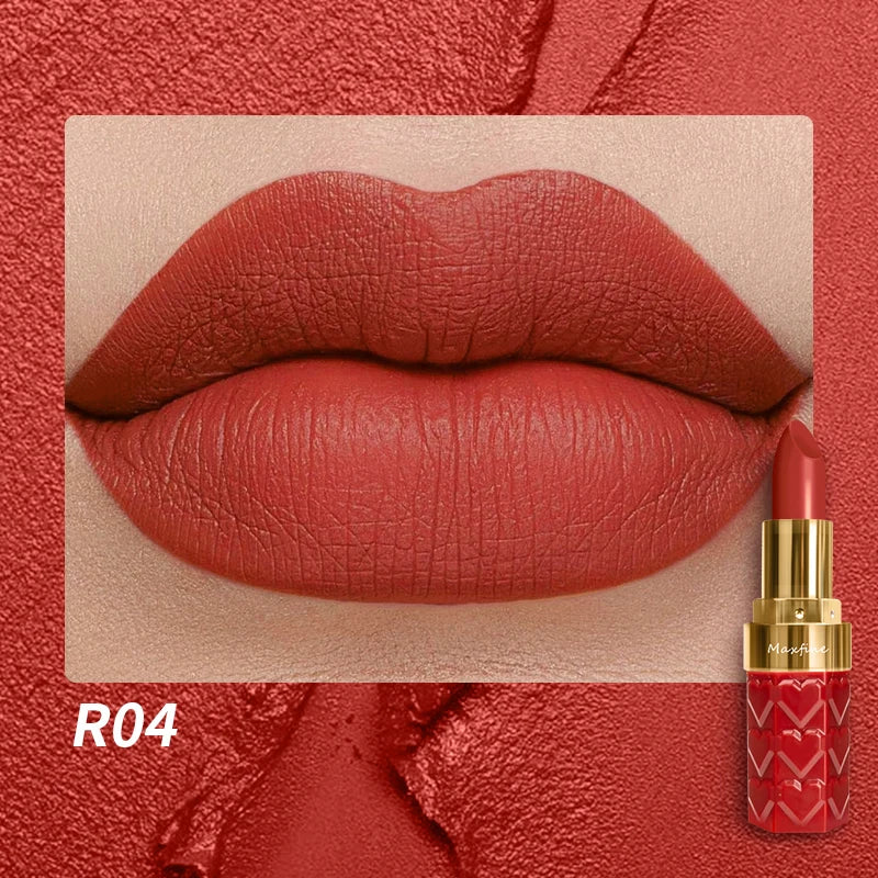 Matte Lipstick, 18-Color, Long-Lasting, Non-Stick Cup, Fade-Resistant, Velvety Texture, Luxurious Hydrating Lip Makeup For All-D