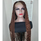 Bohemian knotless braids Full lace wig Natural black or  28"-30" Curly for black women