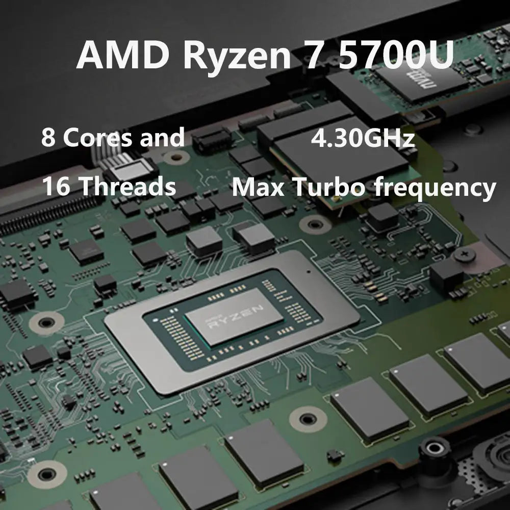 2024 AMD Laptops Gaming Office Business Notebooks Win11 15.6 inch IPS Ryzen7 5700U 8 Cores 32GB DDR4 2TB PCIE 9000mAh - Lootquake