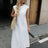 Women 2024 Summer White Simple Classic White Long dress - Lootquake
