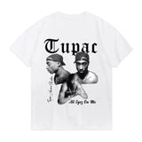 2025 Summer Fashion T-shirt Rapper Tupac Top Hip Hop Street Wear Oversized Short Sleeve T-shirt Men's And Women's T-shirts - Lootquake