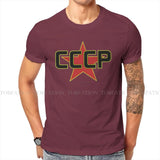Russian USSR CCCP Creative TShirt for Men Over The Red Star  Round Neck Pure Cotton T Shirt Birthday Gifts Streetwear - Lootquake