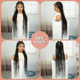 34" Twisted Cornrow Full Lace Braided Wig | Baby Hair | Synthetic Lace Front Braids | Black Women