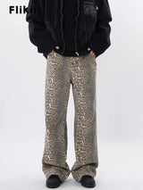 Y2k Vintage Leopard Print Loose Women Jeans Autumn New Classic Straight High Waist Slim Casual Fashion Female Jeans 2024 New - Lootquake