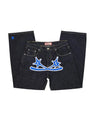 Streetwear Jeans Y2K Men Women Clothes Harajuku Hip Hop Letter Embroidered Vintage Blue Baggy Jeans High Waist Wide Leg Trousers - Lootquake