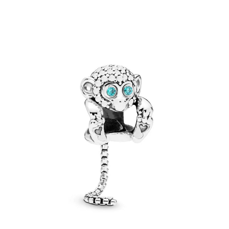 Nuevo dije de rana perezosa de plata 925 con forma de animal, pato, cerdo, oso, compatible con pulsera original, decoración, colgante para mujer, regalo de joyería