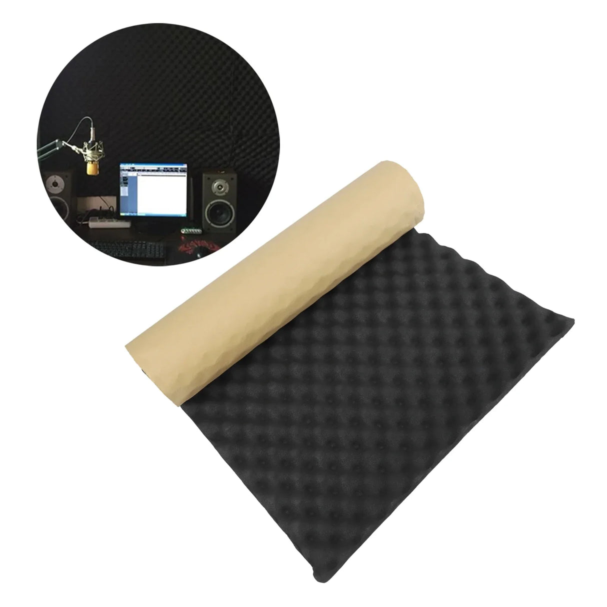 Mousse acoustique 100 x 50 cm pour isolation murale, voiture, studio, insonorisation, tapis d'isolation thermique et acoustique