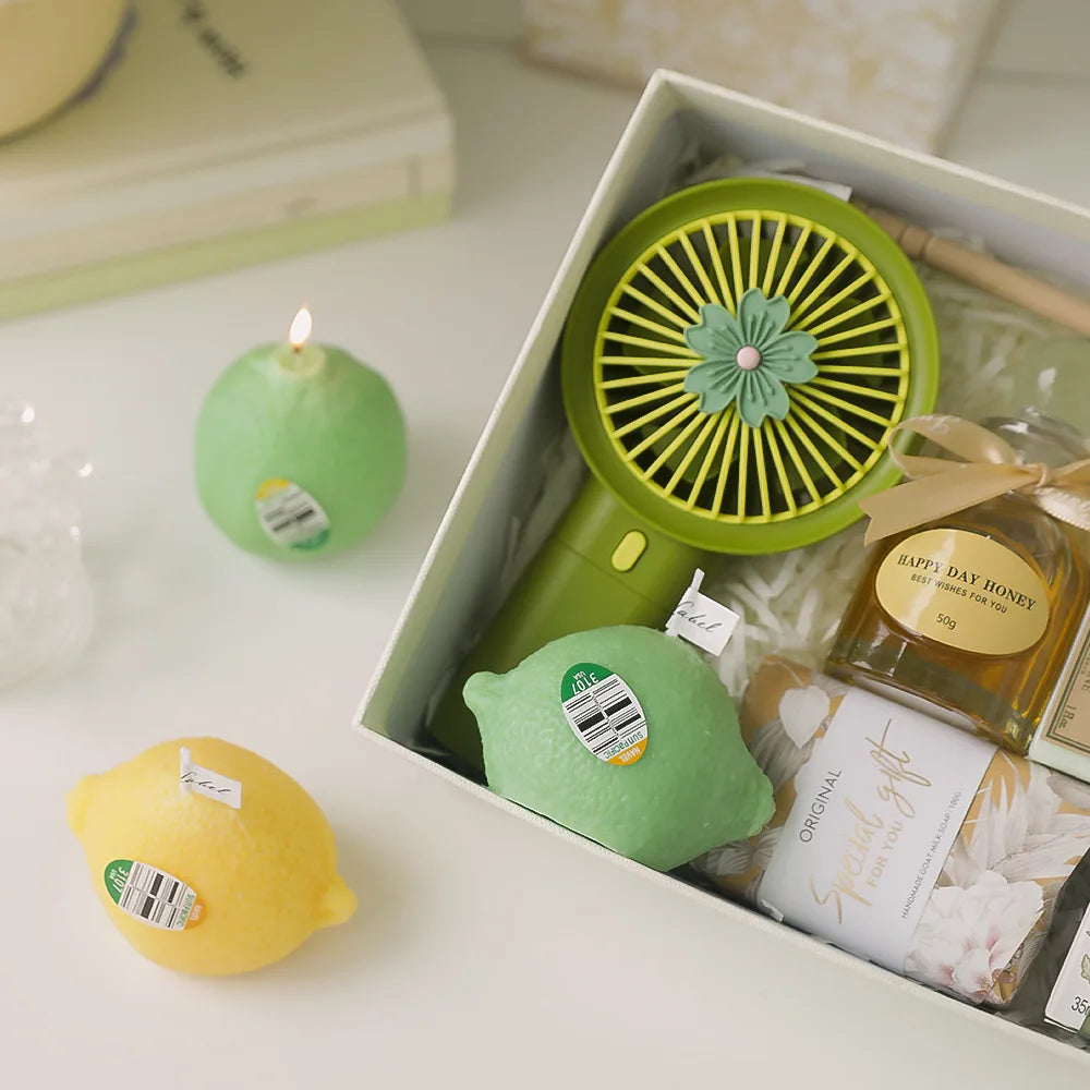 Vela de limón decorativa con fragancia INS, regalo de cumpleaños, regalo de cumpleaños, vela de imitación de fruta, velas perfumadas