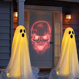 Spooky Ghost Decor Halloween Decorations Scary Standing Ghost Props with LED String Lights Outdoor Garden Yard Lawn Home Decor