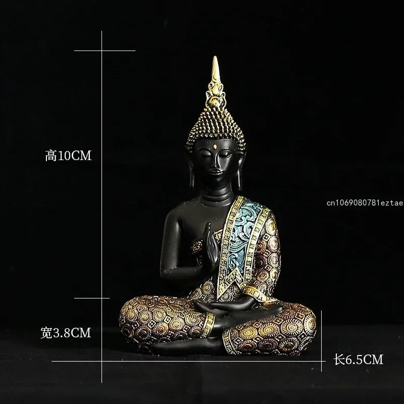 Estatua grande de Buda de Tailandia, escultura de Buda de resina verde hecha a mano, budismo hindú, fengshui, figura de meditación, decoración del hogar