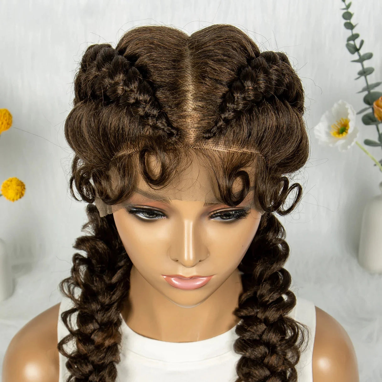 36" Twisted Braids Lace Front Wig | 13x1 | Senegalese Twist | Baby Hair | Handmade Synthetic Braids