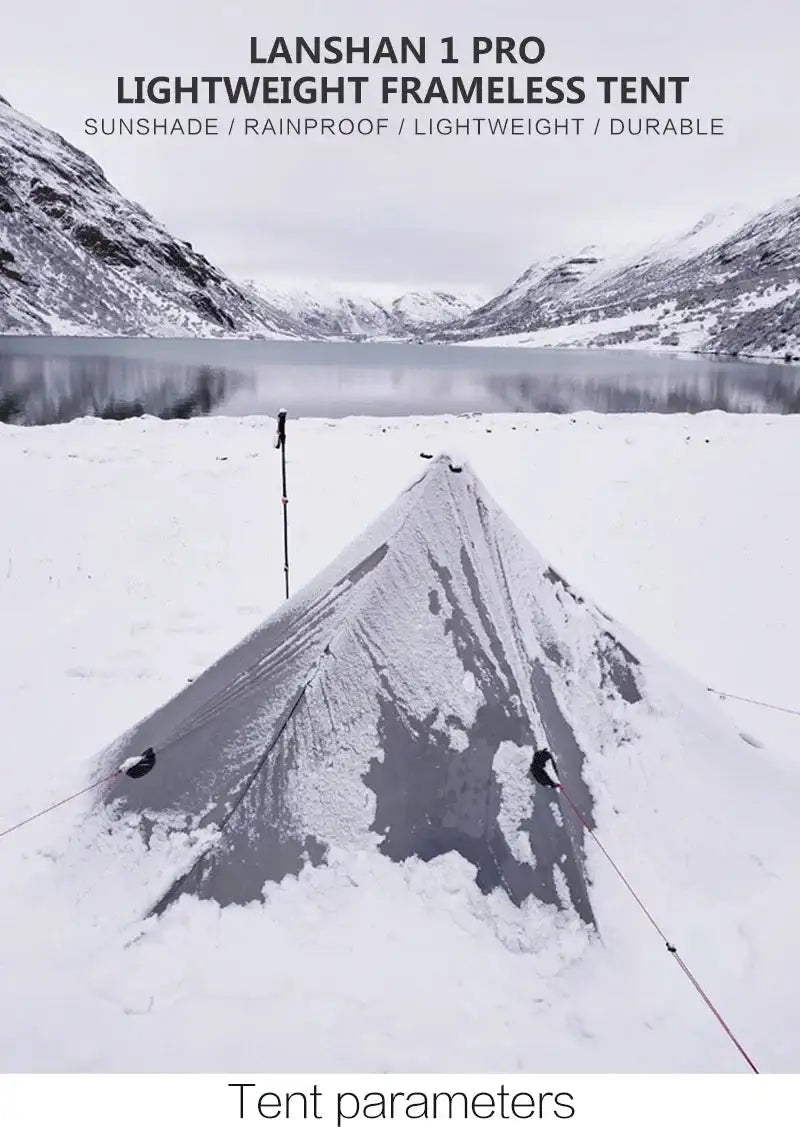 [HODR] 3F UL GEAR Lanshan 1 pro Tipi Tent Rodless Solo Ultralight 690g 20D Nylon Fabric Camping Season Tent Trekking Tents - Lootquake
