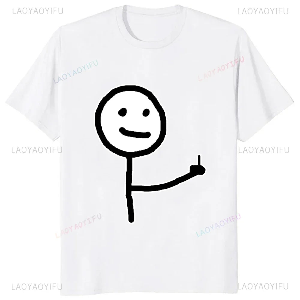 Middle Finger Funny Maniac Printed Man T Shirt Loose Casual Fashion Harajuku Hip Hop T-shirt Hipster Streetwear Comfort Clothing - Lootquake