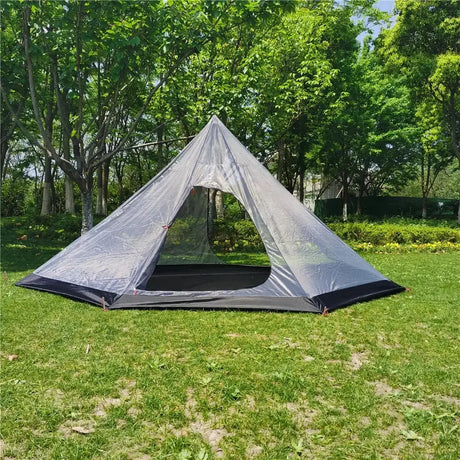 Ultralight Pyramid Tent‘s Inner Tent Outdoor Rodless Summer Mesh Tent Portable Backpacking Hiking Camping Teepee Inside Tent - Lootquake