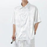 M-5XL Plus Size Men Kung Fu Shirt Hot Chinese Traditional Men's Casual Top Dragon Pattern Short Sleeve Summer Clothing for Male - Lootquake