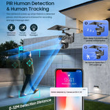 10MP 50x Zoom Dual Lens 4G SIM Solar Camera WIFI Outdoor Surveillance PTZ Human Detection Recording Security Night Vision Camera