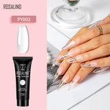ROSALIND Poly Nail Gel Semi Permanent Acrylic Nail Art Hybrid Varnishes Poly Crystal  Nail Polish Top Base Coat Need UV/LED Lamp