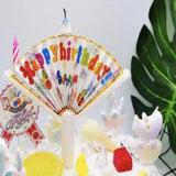 Bougies surprises, bougies créatives pour joyeux anniversaire avec bannière en forme d'éventail, décoration de gâteau amusante, bougies décoratives de fête