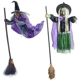 Halloween Flying Witch Decor Hovering Flying Witch Decorations with Scary Sound Halloween Props Horror Themed Scary Props