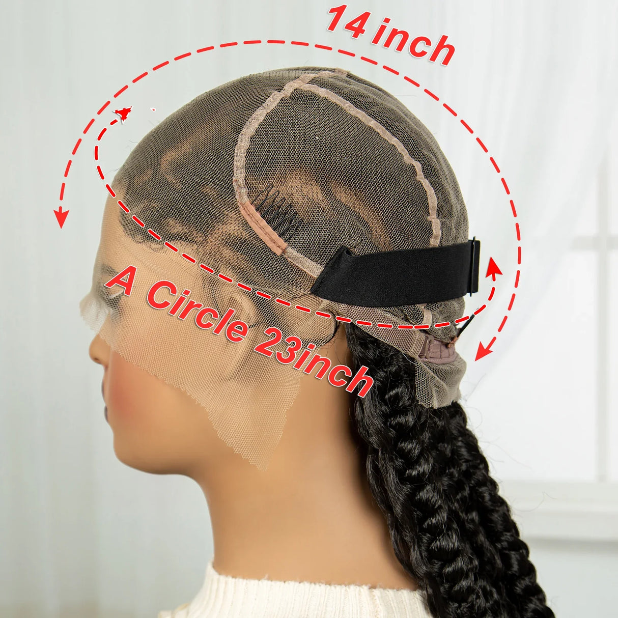 34" Cornrow & Twist Braids Wig with Curly Ends | Full Lace Frontal