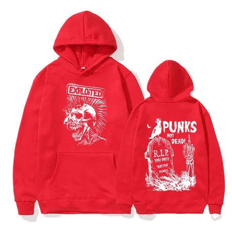 Rock Band The Exploited Not Dead Pullover Hoodie Men's Fashion Hip Hop Sweatshirts Unisex Punk Retro Oversized Hoodies Streetwea - Lootquake