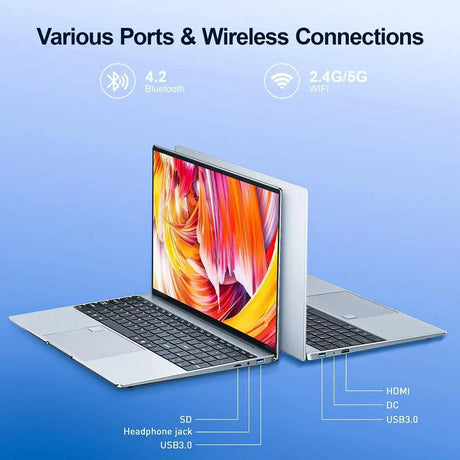 2025 New Laptop 15.6 Inch 32GB Ram DDR4 2TB SSD Windows 11/10 Notebook Pc Gamer Intel N5095 Office Computer Backlit Fingerprint - Lootquake