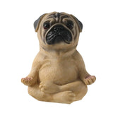 Sitting Figurine Meditation Dog Sculpture Sitting Pug Puppy Yoga Meditation Dog Ornaments Sculptures for Indoor Outdoor Garden