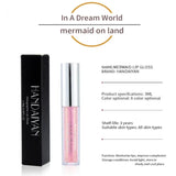 HANDAIYAN Best Seller Glitter Lip Gloss 6colors Moisturizing Mermaid Lip Glaze Waterproof Long Lasting Liquid Lip Stick