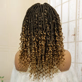 14" Burgundy Box Braids Wig | Full Lace | Kanekalon Fiber | Boho Braids | For Women