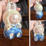 LABUBU Étui transparent pour siège Labubu Étui en plastique Sac à dos Charms