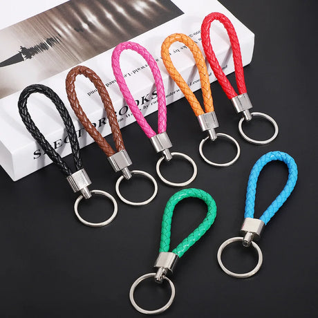 Originality PU Leather Metal Organization Rope Keychain Personality Custom Name Text Keyring Car Moto Key Ring Chain Gift - Lootquake