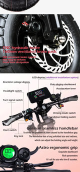 Dual Motor 10000W Top Electric Scooter 14 Inch Oversized Off-Road Tyres 72V-40AH Panasonic Brand Battery Maximum Speed 120KM/H