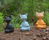 Meditation Cat Sculpture Garden Decoration Resin Yoga Sitting Zen Cat Home Ornament Outdoor Garden Figurine Home Decorations