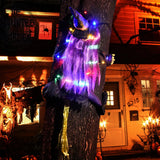 Halloween Witch Crashing Into Tree Decor Lifelike Outdoor Prop for Yard Garden Haunted House Scary Displays
