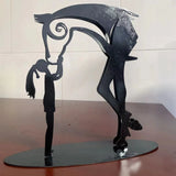 Kiss-Horse Sculpture Modern Statue Rustic Metal Art Men Gift Horse Decor Simple And Classic Design Ornaments