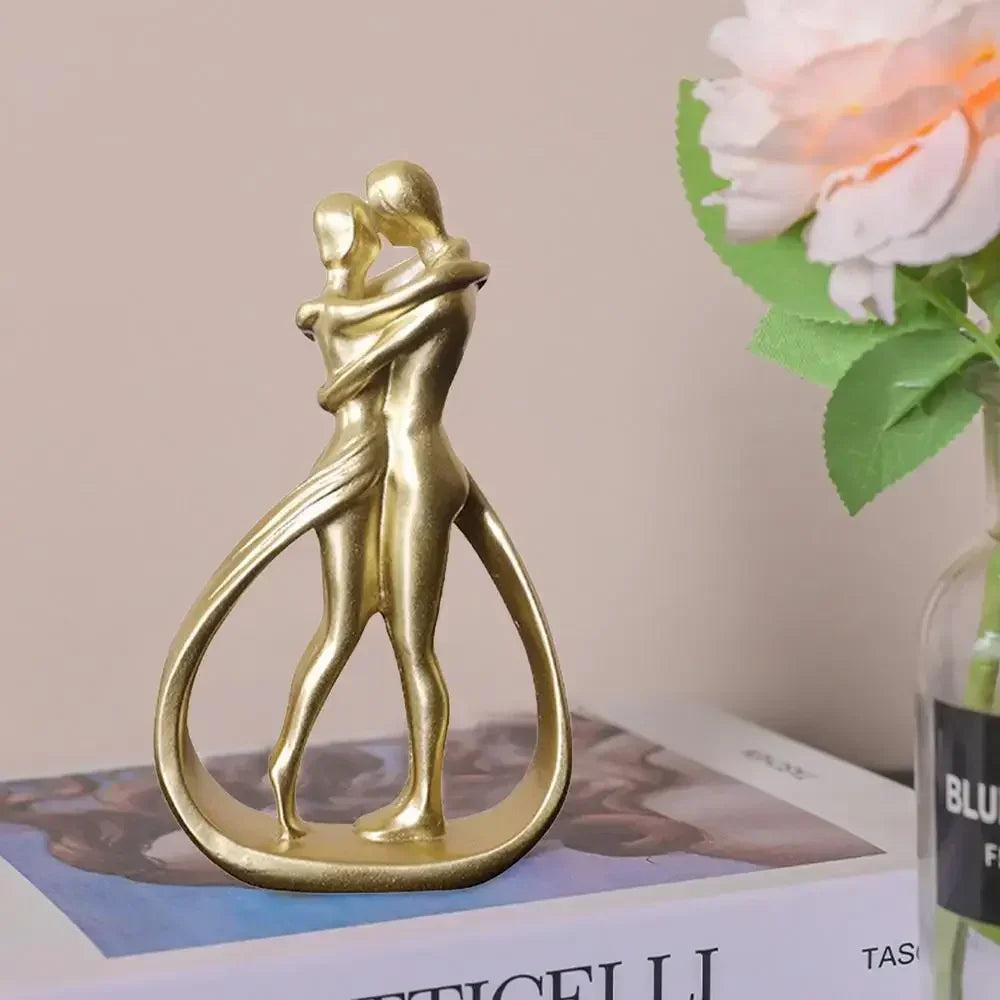 Escultura contemporánea "Abrazo": elegante pieza de arte abstracto para una elegante sala de estar y decoración del hogar.