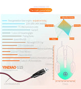 G15 Mechanical Gaming Mouse 7-Color Breathing Light Wired Laptop USB Desktop Office Computer Gaming Mouse Mute