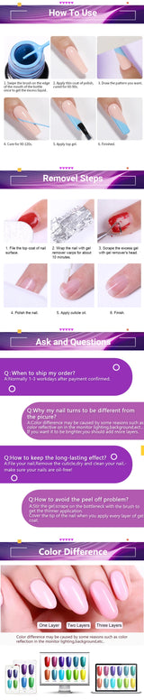 LILYCUTE 5ml Liner Gel Nail Polish UV LED Nail Art Paint Gel Gorgeous Glitter French Effect Semi Permanent Nail Painting UV Gel
