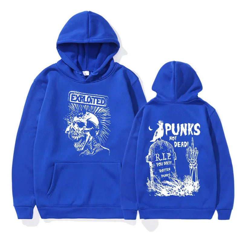 Rock Band The Exploited Not Dead Pullover Hoodie Men's Fashion Hip Hop Sweatshirts Unisex Punk Retro Oversized Hoodies Streetwea - Lootquake