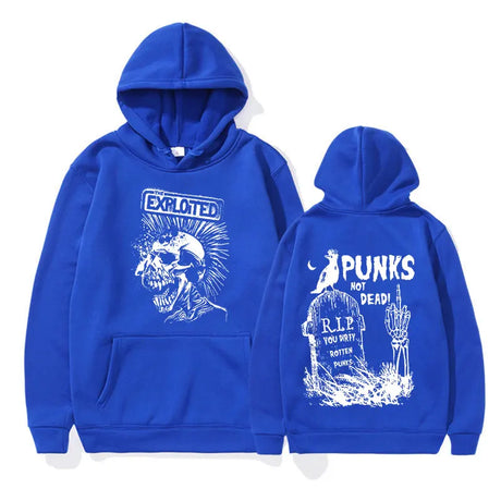 Rock Band The Exploited Not Dead Pullover Hoodie Men's Fashion Hip Hop Sweatshirts Unisex Punk Retro Oversized Hoodies Streetwea - Lootquake
