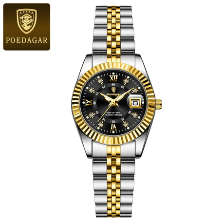 POEDAGAR Luxury Elegant Watch for Women Waterproof Luminous Date Ladies Watch Stainless Steel Quartz Women's Watches Girl Reloj - Lootquake