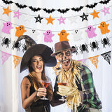 Halloween Themem Party Decoration Banner Ghost Festival Atmosphere Decoration Ghost Spider Bat Banner Decoration Supplies