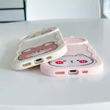 Cute Eyes Frog Cat Bear Cartoon Sliding Camera Wave Soft Phone Case