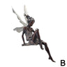 Flower Fairy Sculpture Garden Landscaping Yard Art Ornament Resin Turek Sitting Statue Outdoor Angel Figurines Craft Decoration