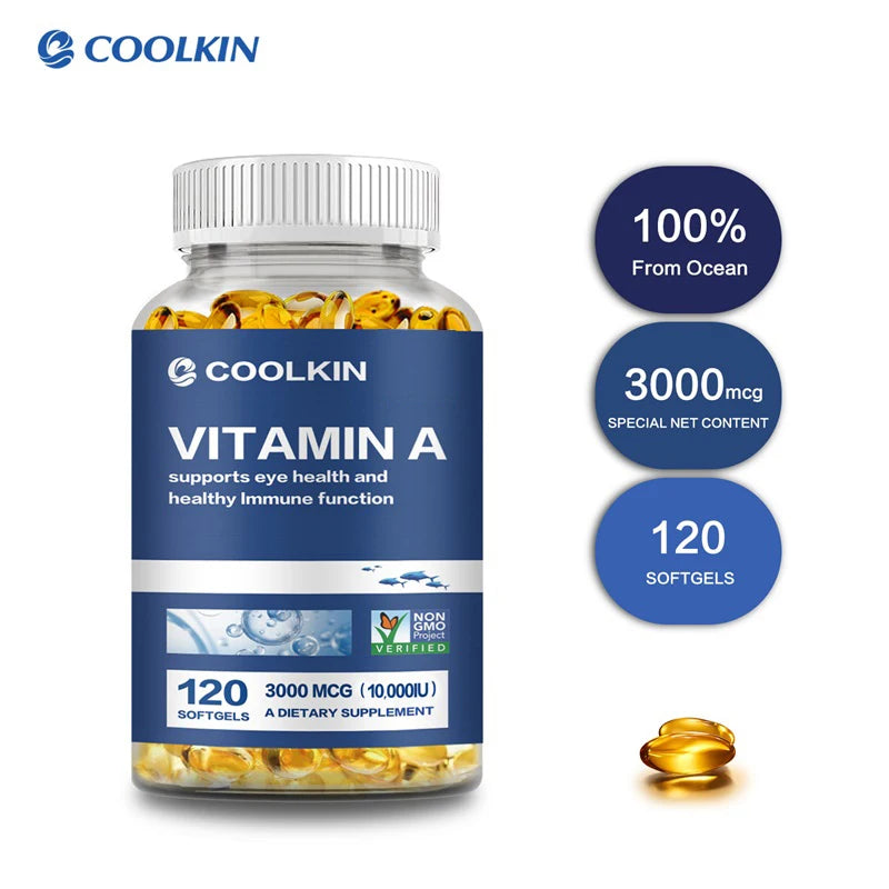 Vitamina A 10.000 UI: promueve la salud ocular, refuerza el sistema inmunitario y no contiene OMG.