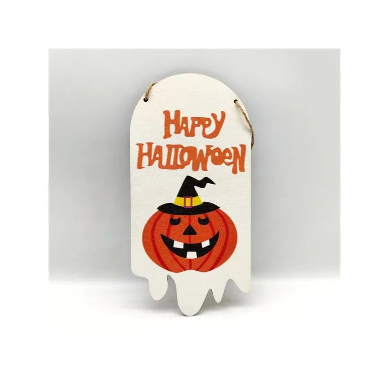 New Halloween Wooden Hanging Sign - Holiday Door Decor, Wooden Plaque Crafts, Festival Wall Hanging for Home Party Decoration