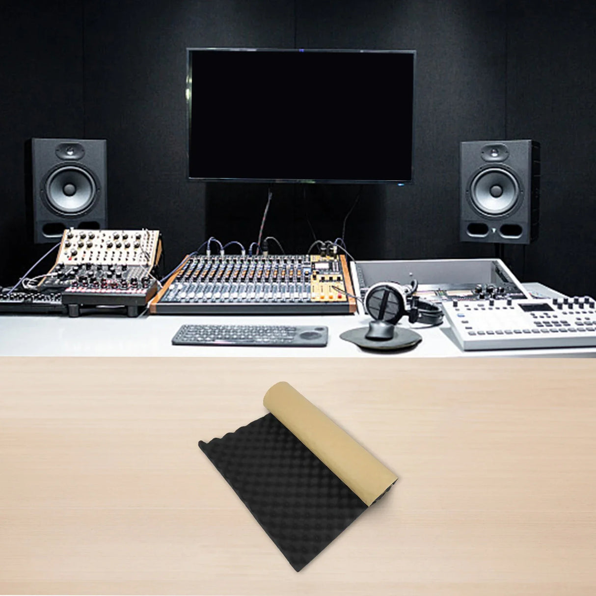 Mousse acoustique 100 x 50 cm pour isolation murale, voiture, studio, insonorisation, tapis d'isolation thermique et acoustique