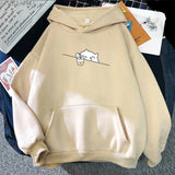 Bubble Tea Casual Pullover hoodie women Cartoon Female Hooded Clothes Plus Size Hoodies Kawaii Cat Boba Women fleece Sweatshirts - Lootquake