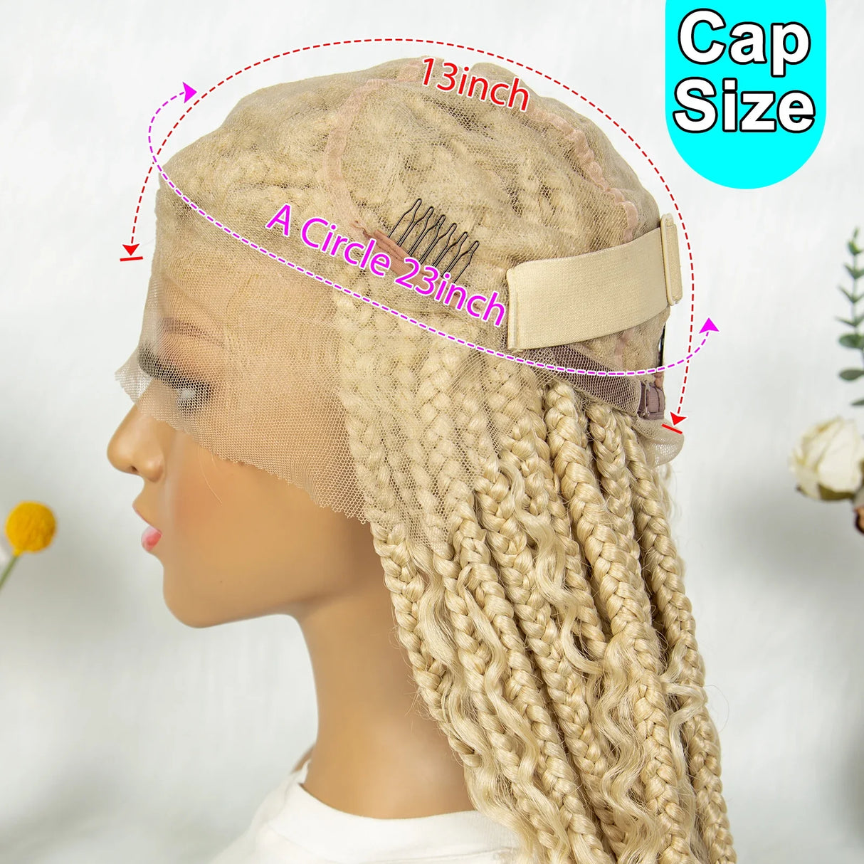 Blonde Bohemian Knotless Box Braids Wig | Transparent HD Full Lace