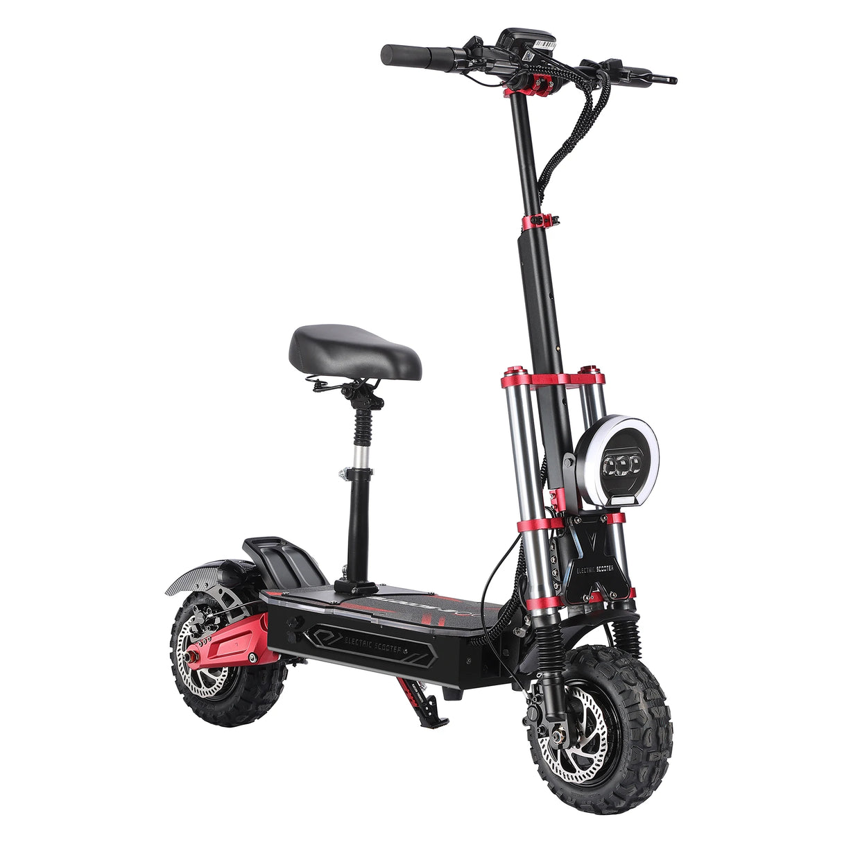 Patinete eléctrico Boyueda S5-11, motor de 6000 W, batería de 60 V y 38 Ah, control por aplicación de seguridad NDavid, neumáticos silenciosos
